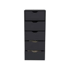 18" White Five Drawer Standard Chest