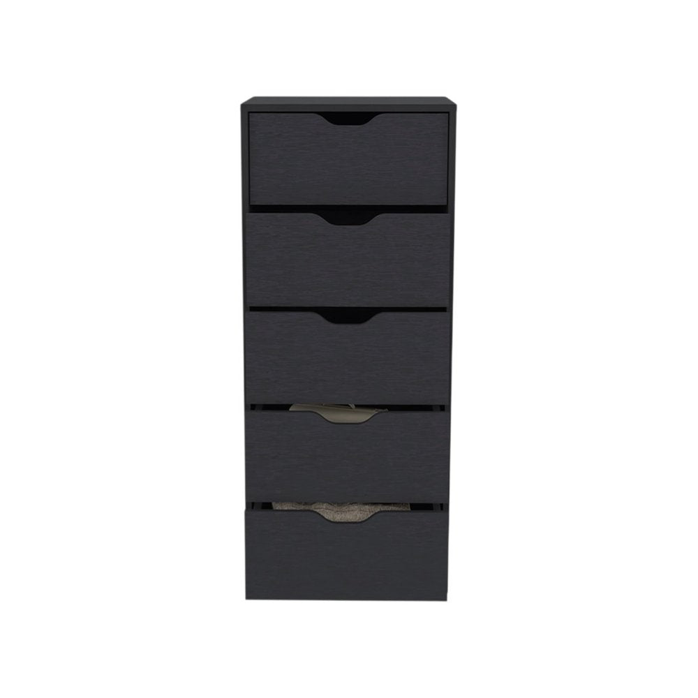18" White Five Drawer Standard Chest