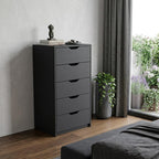 18" White Five Drawer Standard Chest