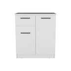 37" White Wood Accent Cabinet With Two Doors And One Drawer