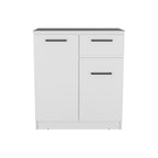 37" White Wood Accent Cabinet With Two Doors And One Drawer