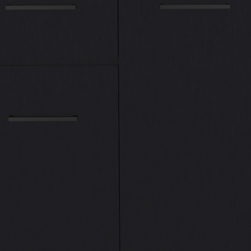 37" Black Wood Accent Cabinet With Two Doors And One Drawer