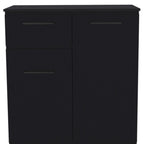 37" Black Wood Accent Cabinet With Two Doors And One Drawer