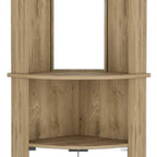 18" Natural Wood Corner Bar Cabinet