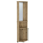 18" Natural Wood Corner Bar Cabinet