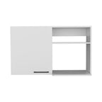 39" White Wood Wall Mounted Accent Cabinet With Single Door