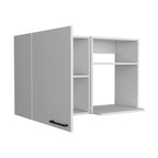 39" White Wood Wall Mounted Accent Cabinet With Single Door