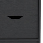 19" Black Wood Two Drawer Nightstand