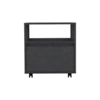 20" Black Wood One Drawer Nightstand