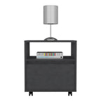 20" Black Wood One Drawer Nightstand
