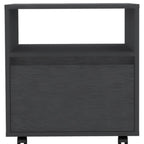 20" Black Wood One Drawer Nightstand