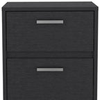 19" Black Wood Two Drawer Nightstand
