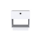 20" White Wood One Drawer Nightstand