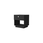 20" Black Wood One Drawer Nightstand