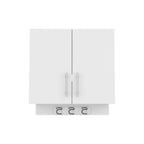 26" White Wood Wall Mounted Utlity Cabinet With Two Doors