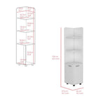 62" White Wood Corner Utility Cabinet With Two Doors