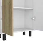 71" Beige Wood Two Door Pantry Or Storage Closet