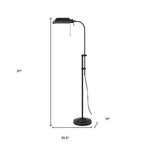 57" Bronze Metal Adjustable Floor Lamp With Bronze Metal Square Shade