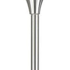 70" Nickel Metal Torchiere Floor Lamp With White Glass Dome Shade