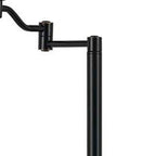 60" Bronze Swing Arm Floor Lamp With Beige Fabric Empire Shade