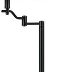 60" Bronze Swing Arm Floor Lamp With Beige Fabric Empire Shade