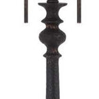 63" Rust Two Light Floor Lamp With Beige Fabric Square Shade