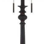 63" Rust Two Light Floor Lamp With Beige Fabric Square Shade