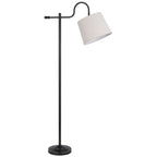 63" Bronze Adjustable Traditional Shaped Floor Lamp With Gray Square Shade