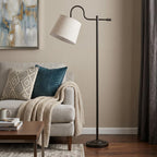 63" Bronze Adjustable Traditional Shaped Floor Lamp With Gray Square Shade