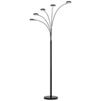 82" Bronze Five Light Led Arc Floor Lamp