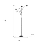 82" Bronze Five Light Led Arc Floor Lamp