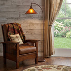 65" Rusted Traditional Shaped Floor Lamp With Rust Empire Shade