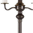 60" Bronze Metal Four Light Floor Lamp With Beige Fabric Square Shade