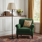 60" Bronze Metal Four Light Floor Lamp With Beige Fabric Square Shade