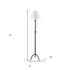 57" Black Traditional Shaped Floor Lamp With White Empire Shade
