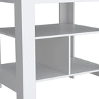 41" Natural and White Wood Kitchen Island Set With Storage
