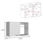 24" X 39" White Stainless Steel and Wood Utility Cabinet With Sink