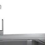 24" X 39" White Stainless Steel and Wood Utility Cabinet With Sink