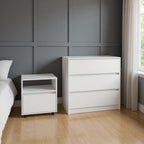 Two Piece White Bedroom Set