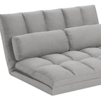 45" Gray Futon Convertible Sleeper Loveseat and Toss Pillows