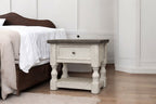27" Ivory Solid Wood One Drawer Nightstand
