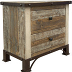 27" Brown Two Drawer Nightstand