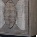 32" Gray Solid and Manufactured Wood Distressed Buffet Table
