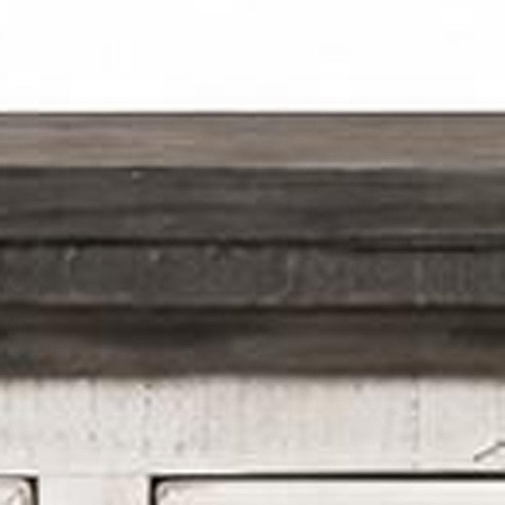 70" Antiqued White Solid and Manufactured Wood Distressed Buffet Table