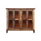 49" Brown Solid and Manufactured Wood Distressed Buffet Table