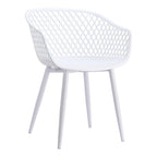 Set of Two White Heavy Duty Plastic Outdoor Stacking Dining Chairs