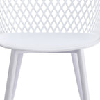 Set of Two White Heavy Duty Plastic Outdoor Stacking Dining Chairs