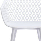 Set of Two White Heavy Duty Plastic Outdoor Stacking Dining Chairs
