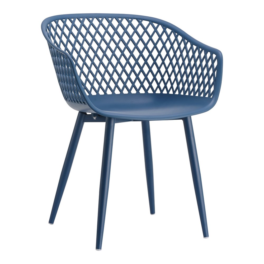 Set of Two White Heavy Duty Plastic Outdoor Stacking Dining Chairs