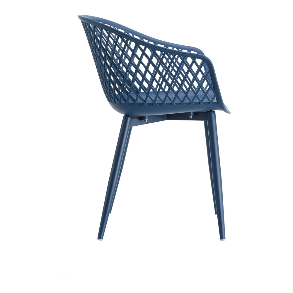 Set of Two White Heavy Duty Plastic Outdoor Stacking Dining Chairs